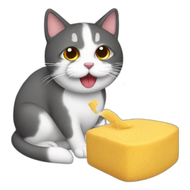 Gato comiendo polvoron sticker
