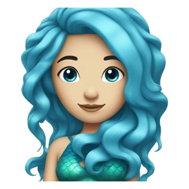 blue hair mermaid sticker