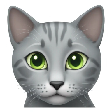 Grey kitty with light green eyes sticker