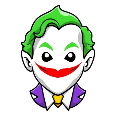 The Joker villain with a heart frame surrounding him sticker
