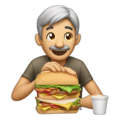 Hombre comiendo un sándwich sticker