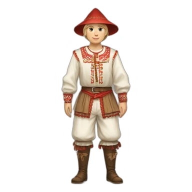 latvian folk costume full body sticker