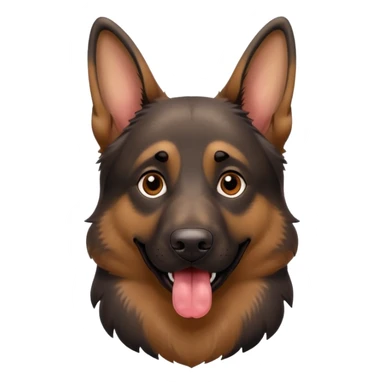 cartoon style dark German Shepherd dog with longer tongue hanging out  sticker
