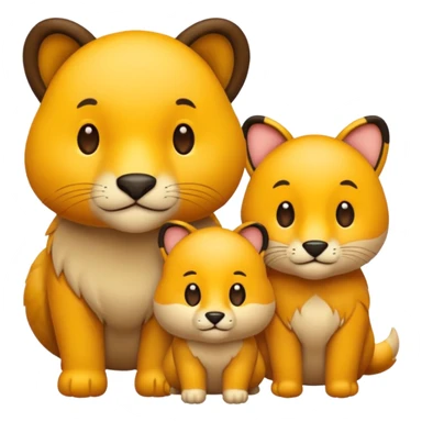 animal group with one male and two females sticker