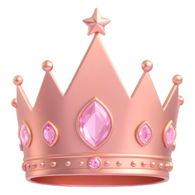 rose gold crown, metallic, soft pink, minimal background, simpler modern crown sticker
