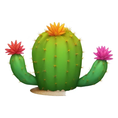 Rainbow colored cactus sticker