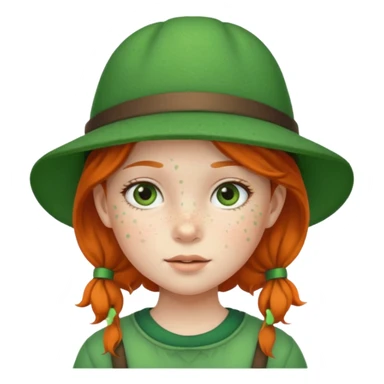 girl kid Character with Green Hats sticker