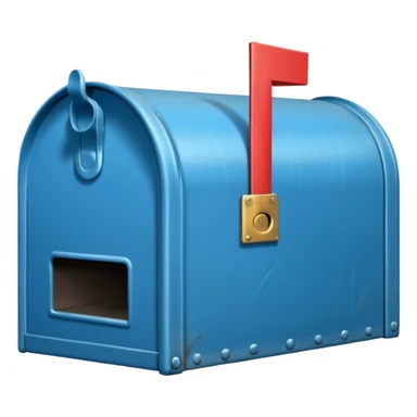 empty open blue mailbox sticker