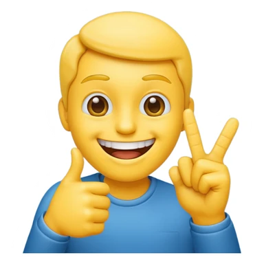Emoji smiling with index finger in teeth sticker