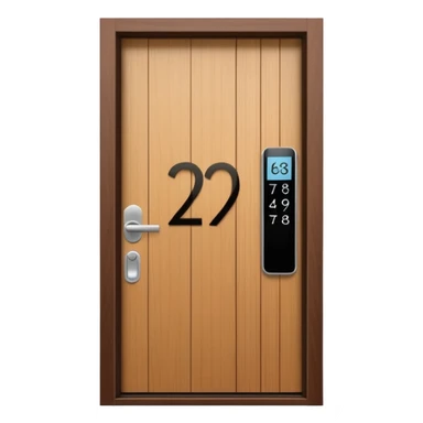 modern villa door number wood Japanese with smart screen lock sticker