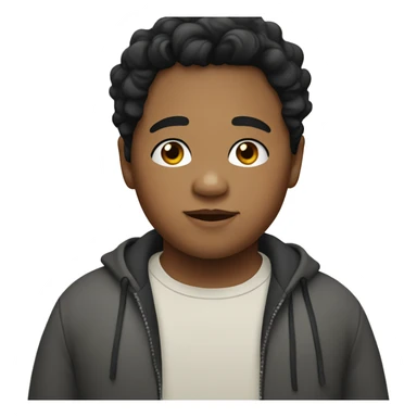 A chubby young boy with black wavy hair. sticker