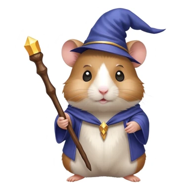 Wizard hamster with a wand sticker