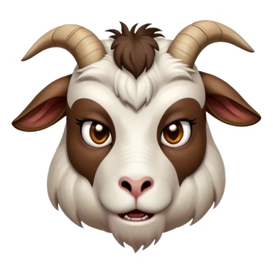 Very angry frowning goat with eyebrows agry sticker