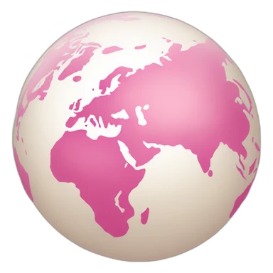 A round, flesh colored globe with a pink dot in the middle of it sticker