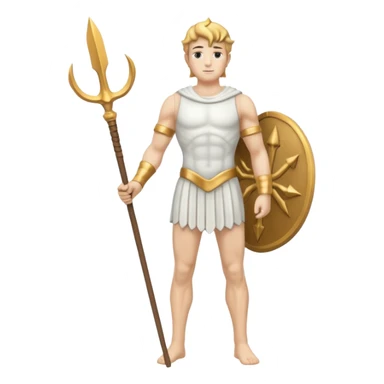 a marble man statue full body holding trident sticker