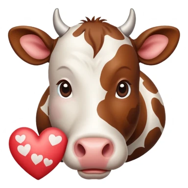 Cow with hearts  sticker