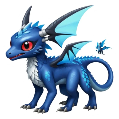 Shiny Blue Colorful Toothless-Trico-Silvally-Fakémon-hybrid-creature (full body)  sticker