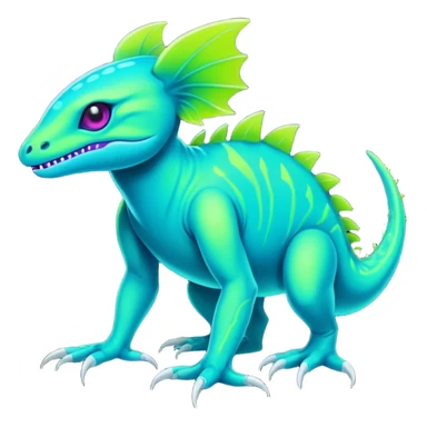 Tropical futuristic lush cool edgy neon Fionbri-Vernid-Elgyem-creature (full body) sticker