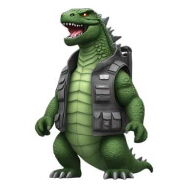 Godzilla with an explosive vest sticker