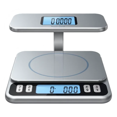Weighing scale showing numbers sticker