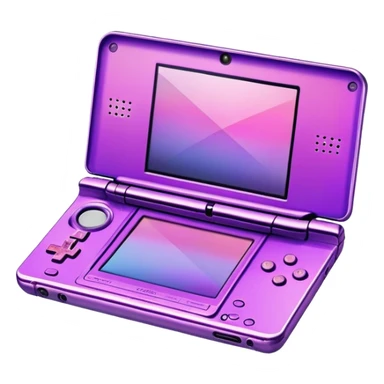 A pink and purple iridescent, Nintendo DS sticker
