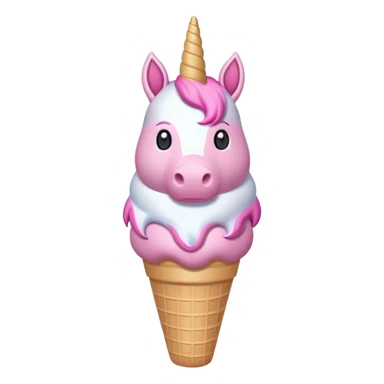 An ice cream with a pink unicorn holding nuke sticker