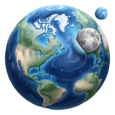 earth and the moon sticker