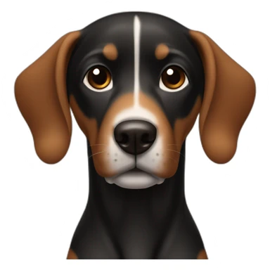 Black and brown color pinsher (dog) With the ears up sticker