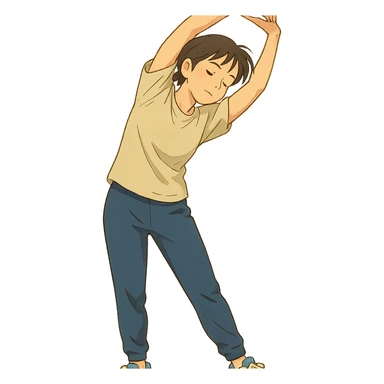 person stretching before a workout sticker