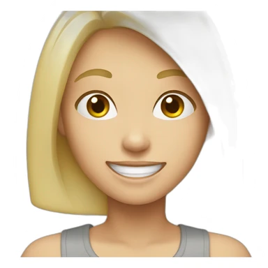 white blond girl celebrating sticker