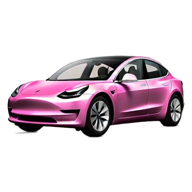 Pink Tesla model 3 television monitor sticker