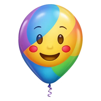  emoji, balloon style, inflated and shiny sticker
