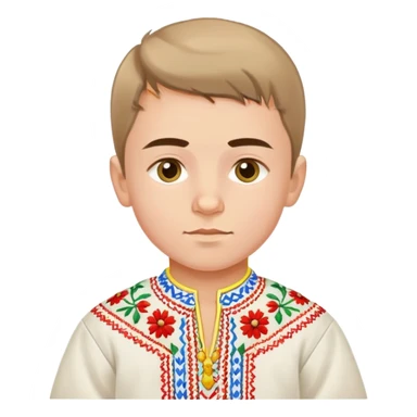Ukrainian boy in traditional embroidered vyshyvanka shirt sticker