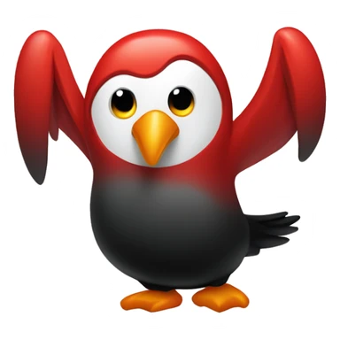 bright red instead of black pinguin sticker
