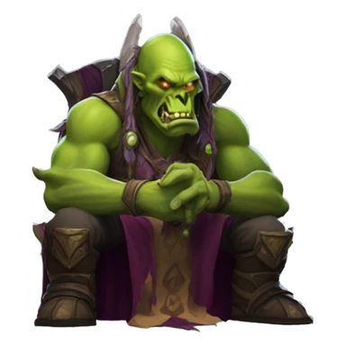 gul'dan from world of warcraft sitting on comput sticker