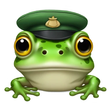 Frog in forage cap  sticker