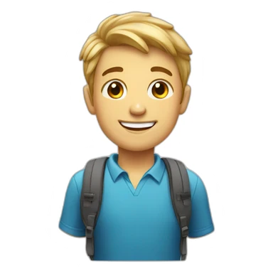 happy school boy sticker