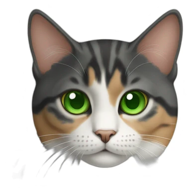 tricolor cat with green eyes sticker