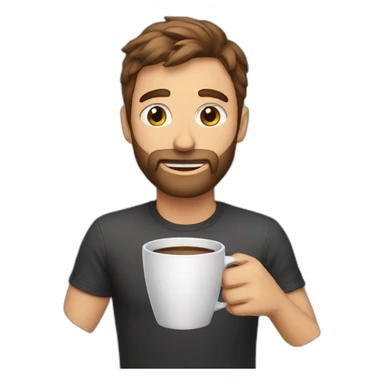 a guy drinking coffee sticker