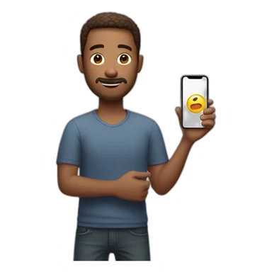 man with short brown cut holds iphone x in his hands sticker