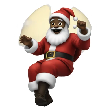Black Santa in the sky sticker