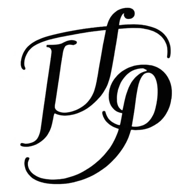 signature initials "JP" sticker