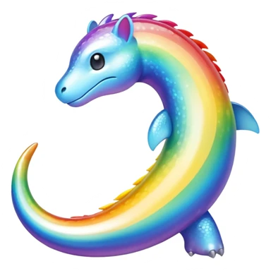 white iridescent rainbow-gradient shiny Fakémon (full body) sticker