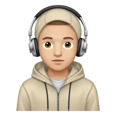 Guy wearing a hoodie and headphones ￼ sticker