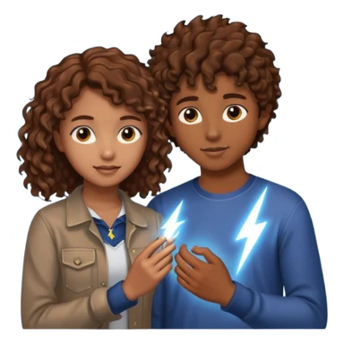 a 15 year old girl with brown curly hair but she has lightnings in it with a brown haired boy who gave her a promise ring sticker