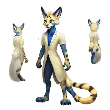 Anthro Epic Beautiful Handsome Pretty Colorful Sergal-Serval-Vernid full body sticker