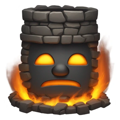 dark iron furnace fire face sticker