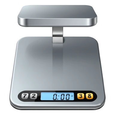Weighing scale showing numbers sticker