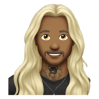 Black cat on man with long blonde hair and tattoos  sticker