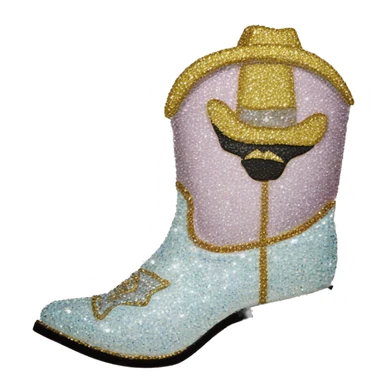 Diamond bedazzled glitter cowboy boots Betsy Johnson sticker